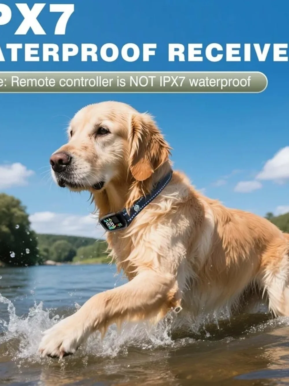 ELoop Dog Training Shock Collar Remote 3300FT IPX7 Rechargeable 3 Dog 5-120lb